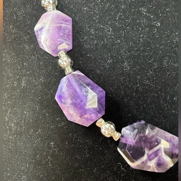 Hand-crafted Chevron Amethyst Necklace
